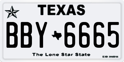 TX license plate BBY6665