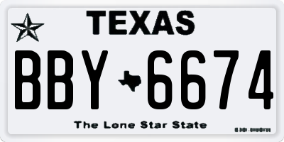 TX license plate BBY6674