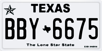 TX license plate BBY6675
