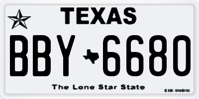 TX license plate BBY6680