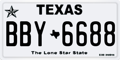 TX license plate BBY6688
