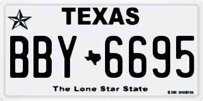 TX license plate BBY6695