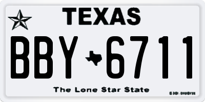 TX license plate BBY6711