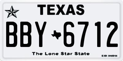 TX license plate BBY6712