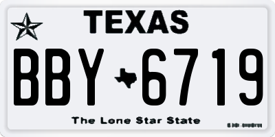 TX license plate BBY6719