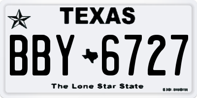 TX license plate BBY6727