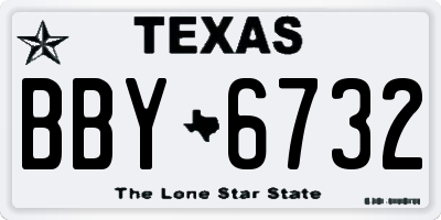 TX license plate BBY6732