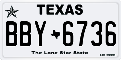 TX license plate BBY6736