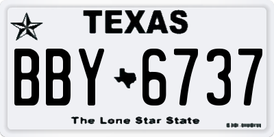 TX license plate BBY6737