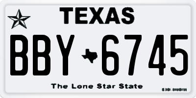 TX license plate BBY6745