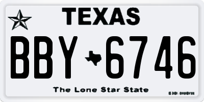 TX license plate BBY6746