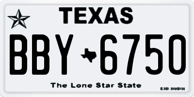 TX license plate BBY6750