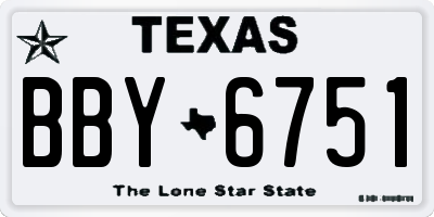TX license plate BBY6751
