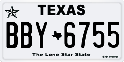 TX license plate BBY6755