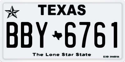 TX license plate BBY6761