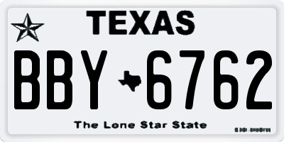 TX license plate BBY6762