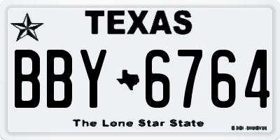 TX license plate BBY6764
