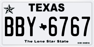 TX license plate BBY6767