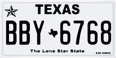 TX license plate BBY6768