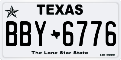 TX license plate BBY6776