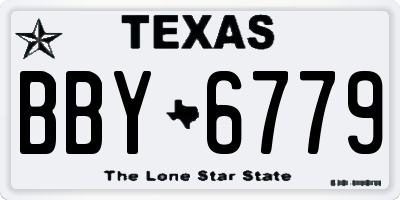 TX license plate BBY6779