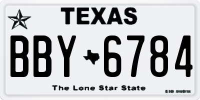 TX license plate BBY6784