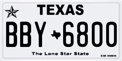 TX license plate BBY6800