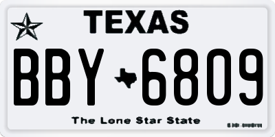TX license plate BBY6809