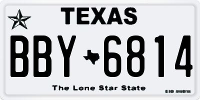 TX license plate BBY6814