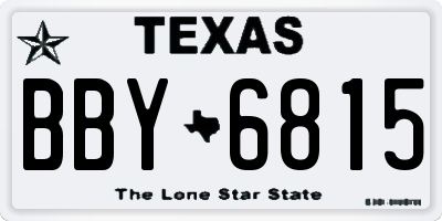 TX license plate BBY6815