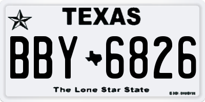 TX license plate BBY6826