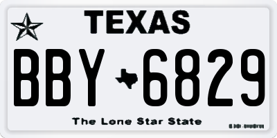 TX license plate BBY6829