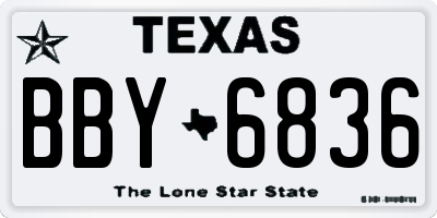 TX license plate BBY6836