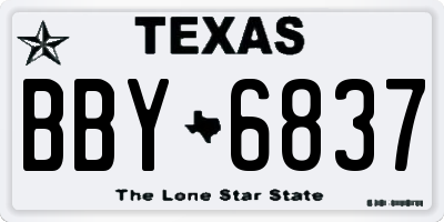 TX license plate BBY6837