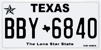 TX license plate BBY6840