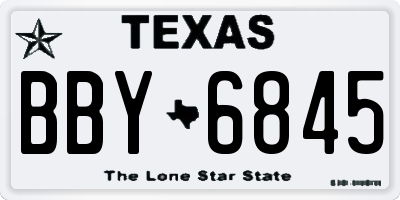 TX license plate BBY6845