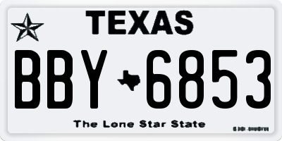 TX license plate BBY6853
