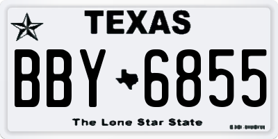 TX license plate BBY6855