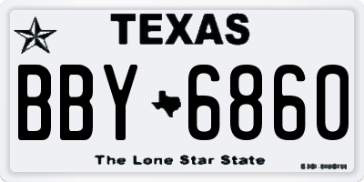 TX license plate BBY6860