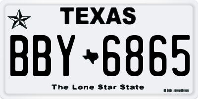 TX license plate BBY6865