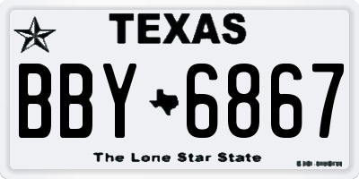 TX license plate BBY6867