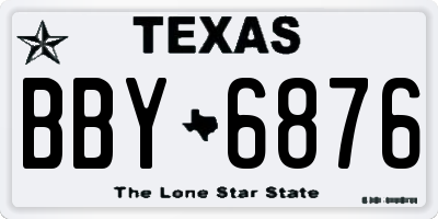 TX license plate BBY6876