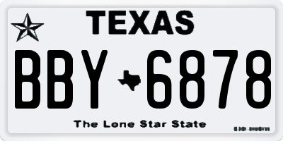 TX license plate BBY6878