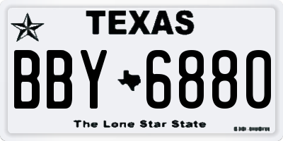TX license plate BBY6880