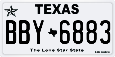 TX license plate BBY6883