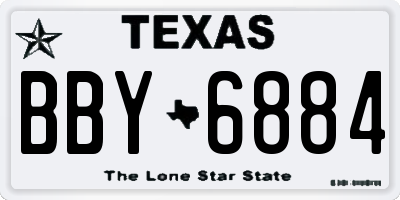 TX license plate BBY6884