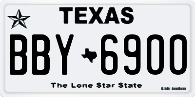 TX license plate BBY6900