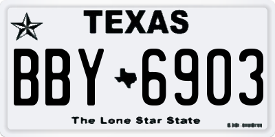TX license plate BBY6903