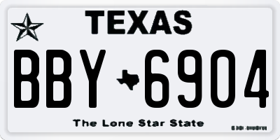 TX license plate BBY6904
