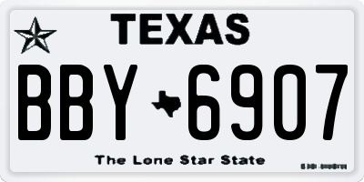 TX license plate BBY6907
